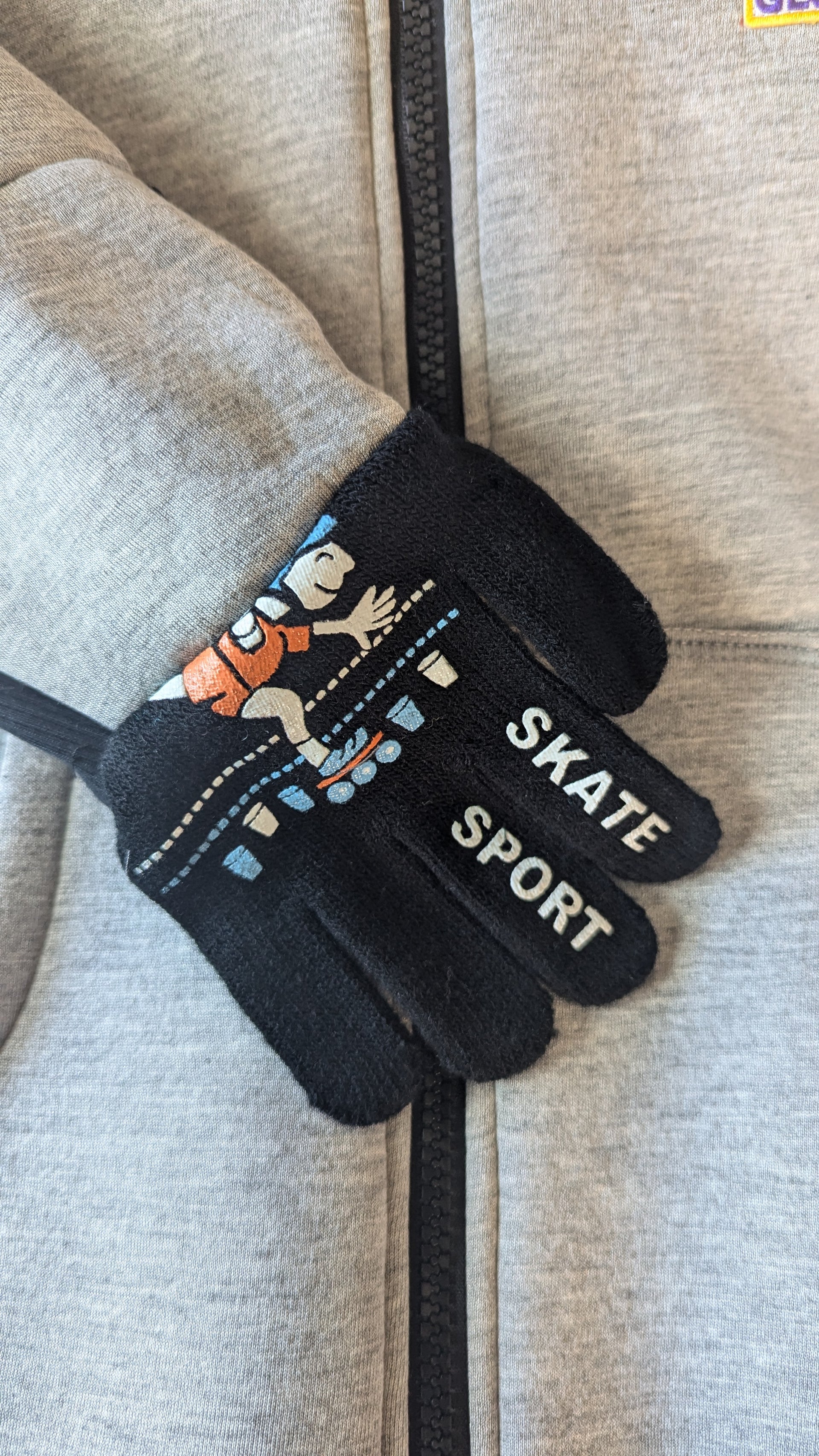 (Size 12-14) Kids Hoodie With Attached Gloves - Pick Your Gloves